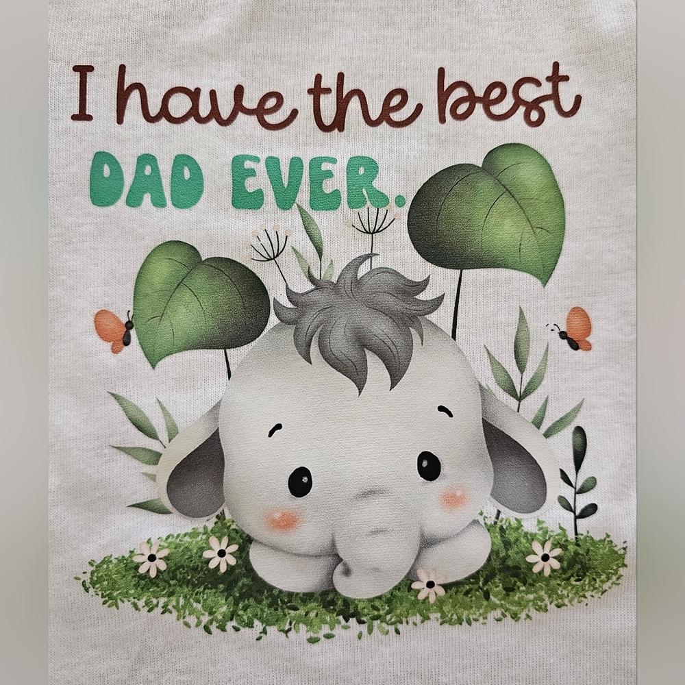 Gerber 6-9mos Baby Elephant Graphic Onesie: "I have the Best Dad Ever"